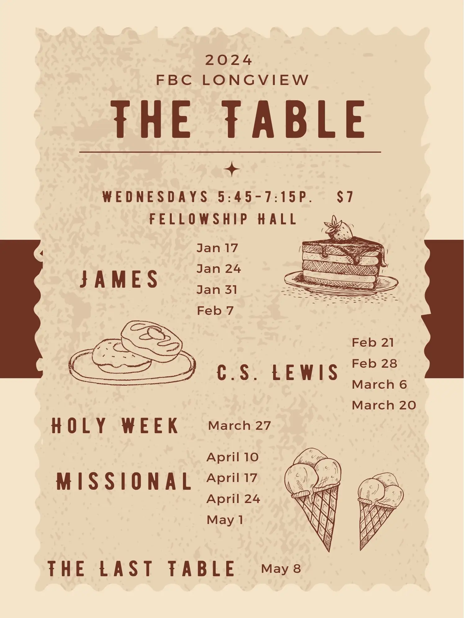 The Table - Wednesday Evening Gatherings for Great Food, New Friendships, and Deep Discipleship.